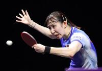 　気合が入る早田ひな（撮影・佐々木彰尚）