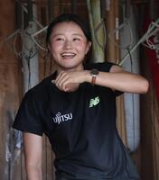 　意気込みを語った女子１００メートル障害の田中佑美