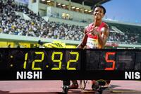 　男子１１０メートル障害で12秒92の日本新を樹立した村竹ラシッド