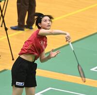 　合宿で汗を流す宮崎友花（撮影・園田高夫）