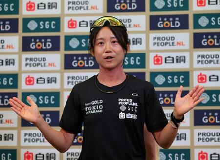 　インタビューに答える高木美帆