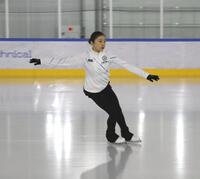 　練習を公開した千葉百音（撮影・中野裕美子）