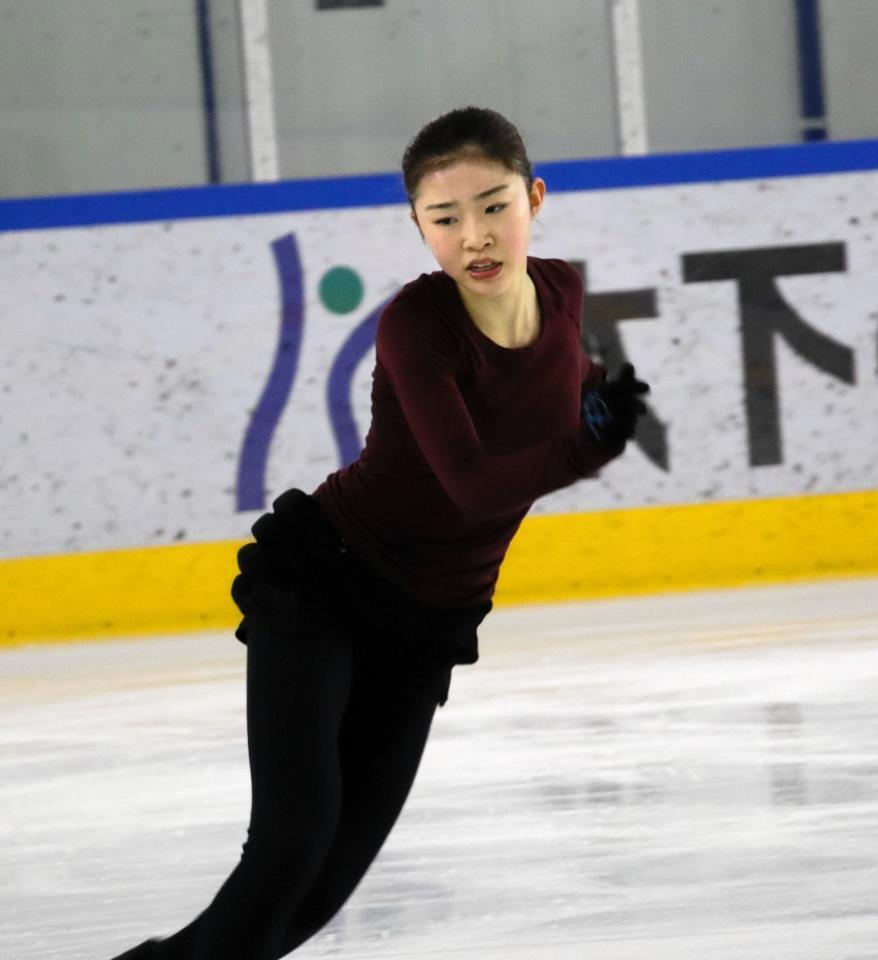 　練習を公開した千葉百音（撮影・中野裕美子）