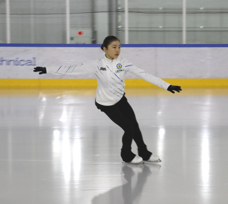 　練習を公開した千葉百音（撮影・中野裕美子）