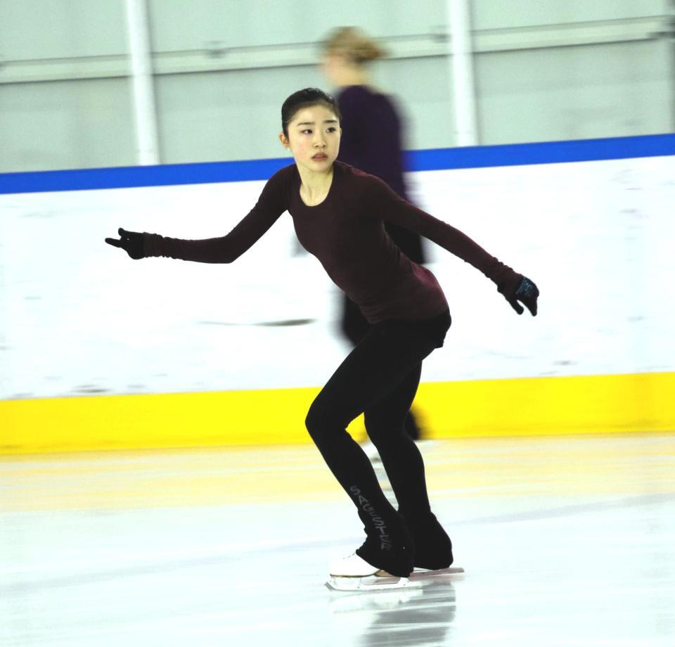 　練習を公開した千葉百音（撮影・中野裕美子）