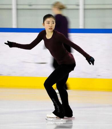 　練習を公開した千葉百音＝撮影・中野裕美子