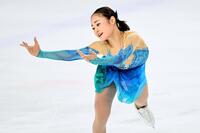 　ジュニア女子フリーで演技する島田麻央