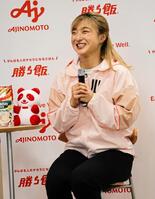 　トークショーを行った坂本花織（撮影・中野裕美子）