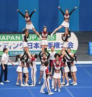 　準決勝６位通過の日本文理大の演技（撮影・伊藤笙子）