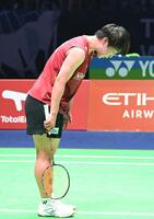 　女子シングルスでインドネシア選手を破り、決勝に進んだ山口茜（共同）