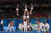 　決勝で演技する日本文理大（撮影・伊藤笙子）