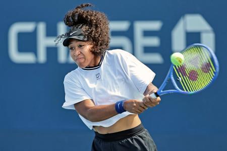 　女子シングルス準々決勝に向け、調整する大坂なおみ＝ニューヨーク（共同）