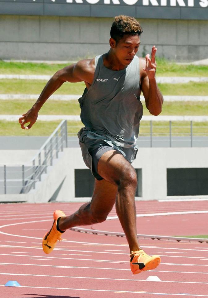 　合宿で調整するサニブラウン・ハキーム