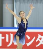 　演技中、気合の入った表情を見せる坂本花織（撮影・中田匡峻）