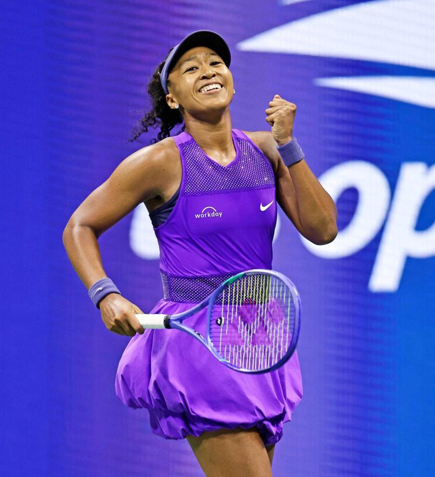 　女子シングルス準々決勝に勝利し喜ぶ大坂なおみ（共同）