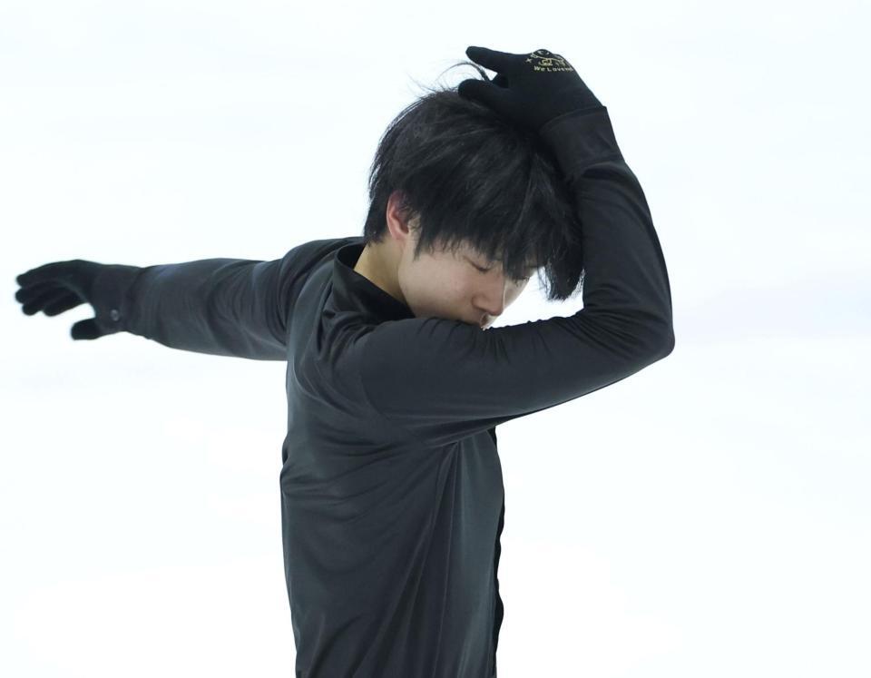 　練習をする山本草太（撮影・中田匡峻）