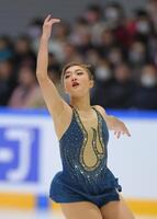 　女子フリーで演技する坂本花織