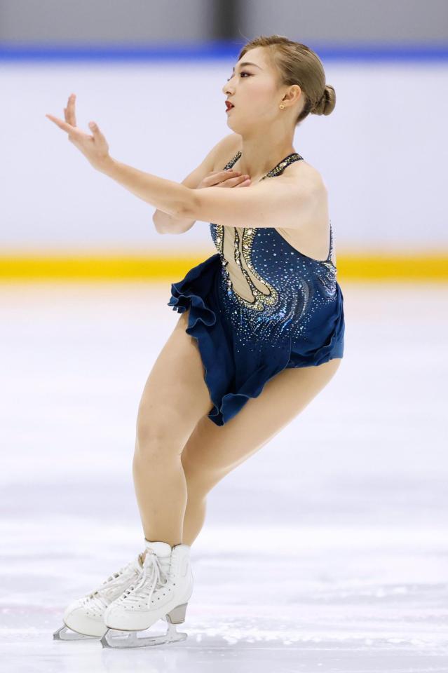 　女子フリーで演技する坂本花織