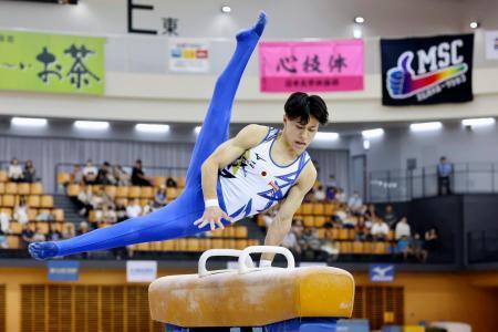 　あん馬で優勝した石沢大翔＝エスフォルタアリーナ八王子