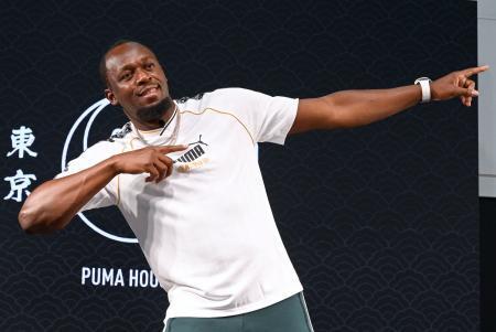 　参加したイベントでポーズをとるウサイン・ボルトさん＝１１日、東京都内