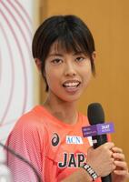 　意気込みを語る広中璃梨佳