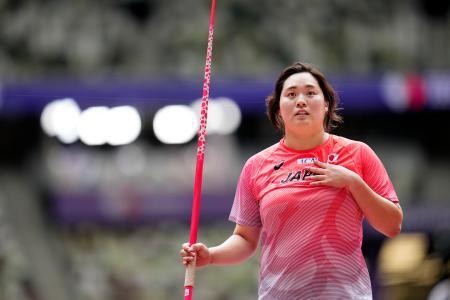 　調整する北口榛花＝国立競技場