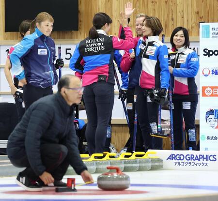 　ＳＣ軽井沢クラブ戦前のＤＳＣでハイスコアをマークし、喜ぶフォルティウス（撮影・吉澤敬太）