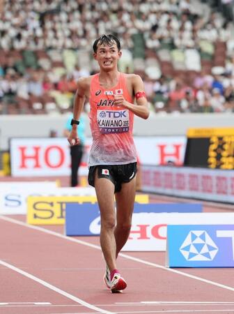 　ゴールする川野将虎（撮影・石井剣太郎）