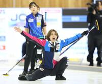 　ロコ・ソラーレ戦、大声で指示を出すフォルティウス・吉村紗也香（撮影・吉澤敬太）