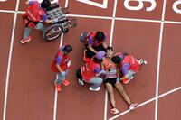 　ゴール後、倒れ込む川野将虎