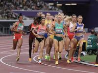 　女子１５００メートル予選に臨む田中希実（撮影・石井剣太郎）