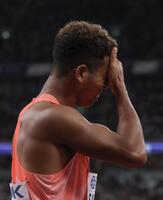 　男子１００メートル予選で敗れたサニブラウン・ハキーム（撮影・石井剣太郎）