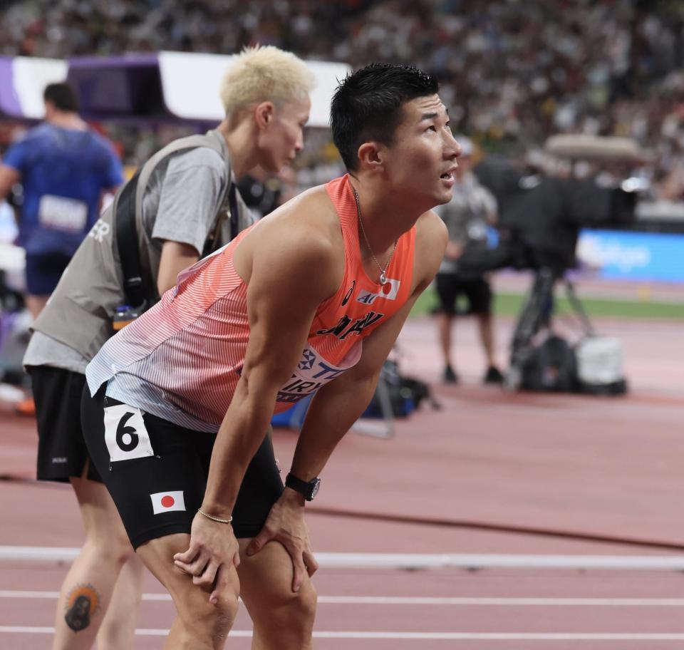 　男子１００メートル予選で敗れた桐生祥秀（撮影・石井剣太郎）