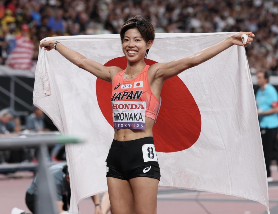 　女子１万メートルで入賞した広中璃梨佳（撮影・石井剣太郎）