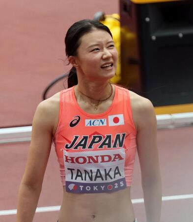　女子１００メートル障害で予選落ちした田中佑美（撮影・石井剣太郎）