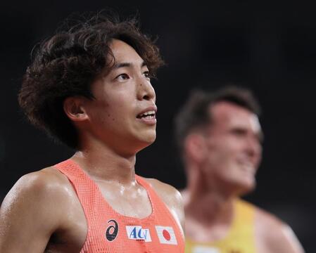 　男子３０００メートル障害決勝で８位入賞の三浦龍司（撮影・石井剣太郎）