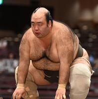 　ファンの声援を背に土俵に上がる森麗（撮影・開出牧）