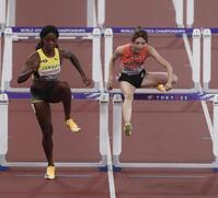 　女子１００メートル障害準決勝で敗れた中島ひとみ（撮影・石井剣太郎）