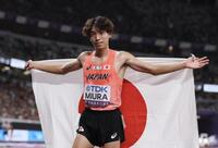 　男子３０００メートル障害決勝で８位入賞の三浦龍司（撮影・石井剣太郎）