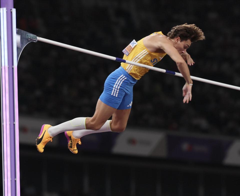 　世界記録を更新したデュプランティス（撮影・石井剣太郎）