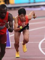 　男子８００メートル予選で敗れた落合晃（撮影・石井剣太郎）