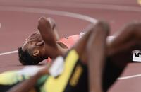 　男子１１０メートル障害決勝でメダルを逃した村竹ラシッド（撮影・石井剣太郎）