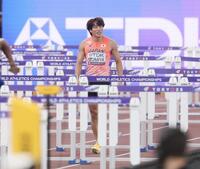 　男子１１０メートル障害準決勝に臨んだ泉谷駿介＝１６日