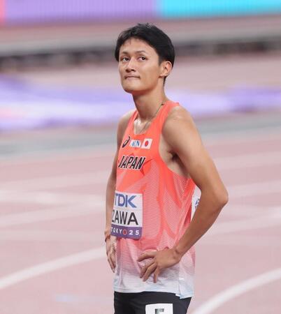 　男子２００メートル準決勝で敗れた鵜澤飛羽（撮影・石井剣太郎）