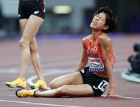 　ゴール後、苦しそうな表情の広中璃梨佳