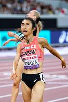 　ゴールした田中希実