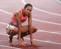 　女子２００メートル準決勝で敗れた井戸アビゲイル風果（撮影・石井剣太郎）