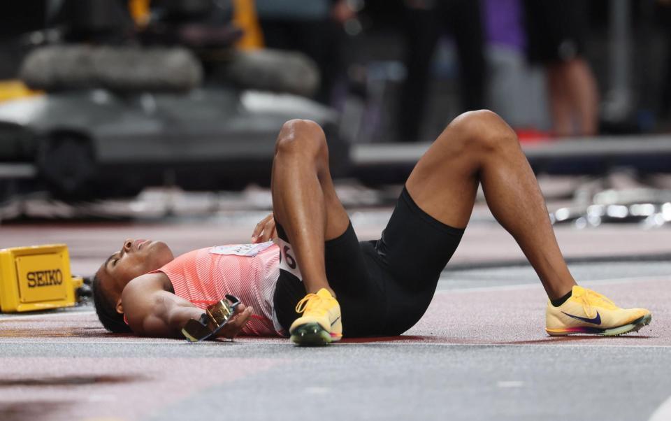 　男子４００メートル決勝で６位入賞を果たした中島佑気ジョセフ（撮影・石井剣太郎）