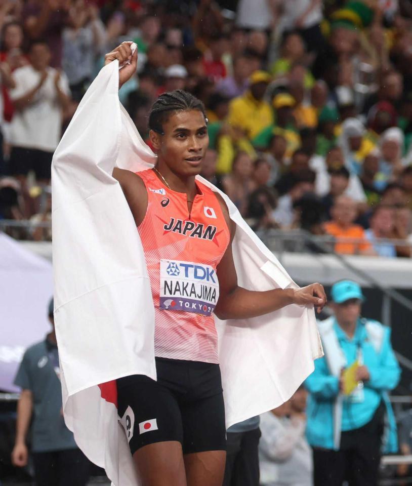 　男子４００メートル決勝で６位入賞を果たした中島佑気ジョセフ