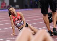 　女子５０００メートル決勝、１２位の田中希実（撮影・石井剣太郎）